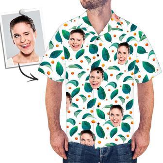 Custom Face Shirt Men's Hawaiian Shirt Leaves And Dot | Newhawaiianshirts AU