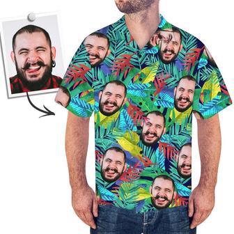 Custom Face Shirt Men's Hawaiian Shirt Multicolor Leaves | Newhawaiianshirts AU