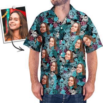 Custom Face Shirt Men's Hawaiian Shirt Palm Leaves | Newhawaiianshirts AU