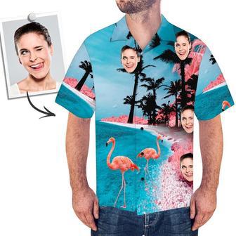 Custom Face Shirt Men's Hawaiian Shirt Sea Flamingo | Newhawaiianshirts UK