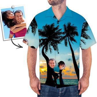 Custom Face Shirt Men's Hawaiian Shirt Sea Palm | Newhawaiianshirts AU