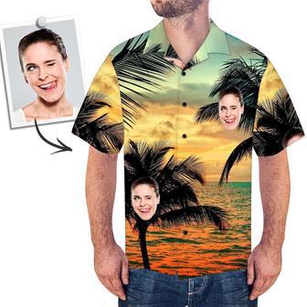 Custom Face Shirt Men's Hawaiian Shirt Sunset Palm | Newhawaiianshirts AU