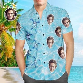 Custom Face Shirt Men's Hawaiian Shirt Turtle Print Aloha Shirt | Newhawaiianshirts AU