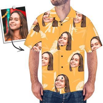 Custom Face Shirt Men's Hawaiian Shirt Yellow | Newhawaiianshirts AU