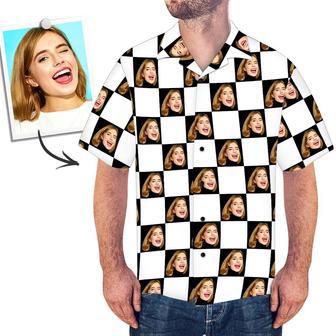 Custom Face Shirt Men's Hawaiian Square Grid | Newhawaiianshirts AU