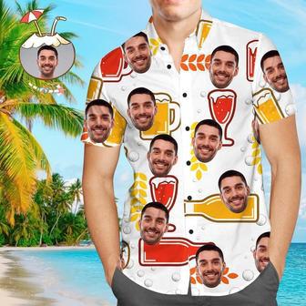 Custom Face Shirt Personalized Photo Men's Hawaiian Shirt Beer | Newhawaiianshirts