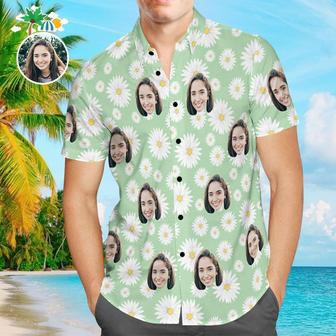 Custom Face Shirt Personalized Photo Men's Hawaiian Shirt Little Daisy Design Aloha Beach Shirt | Newhawaiianshirts AU