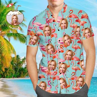 Custom Face Shirt Personalized Photo Men's Hawaiian Shirt Men's Hawaiian Shirt Flamingo | Newhawaiianshirts AU