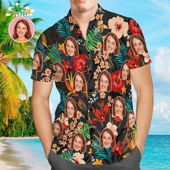 Custom Face Shirt Personalized Photo Men's Hawaiian Shirt Men's Hawaiian Shirt Gift For Him | Newhawaiianshirts