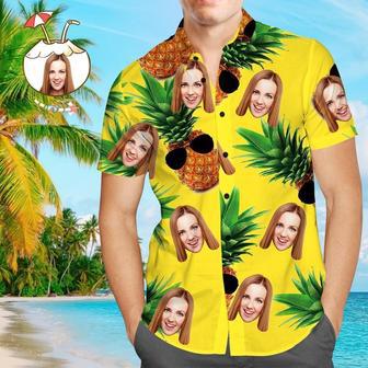 Custom Face Shirt Personalized Photo Men's Hawaiian Shirt Pineapple | Newhawaiianshirts DE