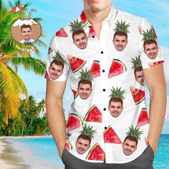 Custom Face Shirt Personalized Photo Men's Hawaiian Shirt Watermelon | Newhawaiianshirts