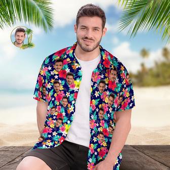 Custom Hawaiian Shirt For Men Personalized Short Sleeves Shirt With Picture Face Photo Printed Hawaii Shirt Colorful Flower | Newhawaiianshirts CA