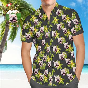 Custom Hawaiian Shirt With Dog Face Personalized Hawaiian Shirt Green All Over Print Hawaiian Shirt | Newhawaiianshirts AU