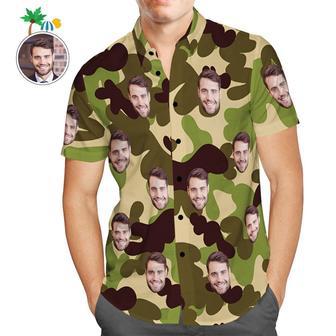 Custom Hawaiian Shirts Olive Drab Camouflage Personalized Aloha Beach Shirt For Men | Newhawaiianshirts