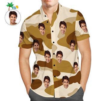 Custom Hawaiian Shirts Wheat Camouflage Personalized Aloha Beach Shirt For Men | Newhawaiianshirts