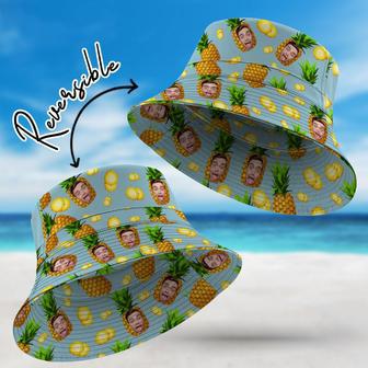 Custom Hawaiian Style Bucket Hat Double-Side-Wear Reversible Funny Pineapple Printing Cap | Newhawaiianshirts DE