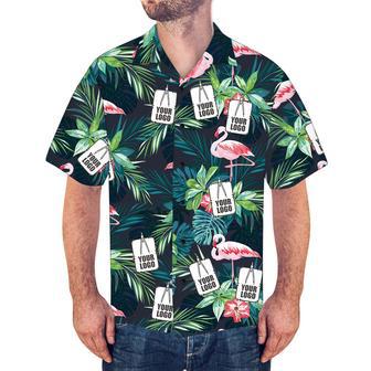 Custom Logo Shirt Men's Hawaiian Shirt Flamingo Flower | Newhawaiianshirts