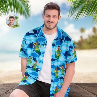 Custom Men's Hawaiian Shirt Fisherman Summer Vacation Face Hawaiian Shirt | Newhawaiianshirts AU