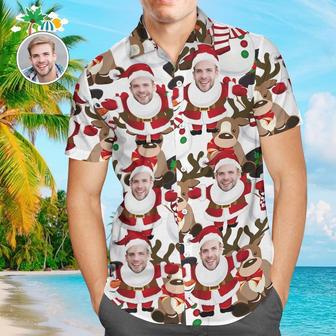 Custom Men's Santa Claus Party Hawaiian Shirts Christmas Gift | Newhawaiianshirts AU