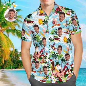 Custom Men's Santa Claus Party Tropical Ugly Hawaiian Christmas Shirts | Newhawaiianshirts