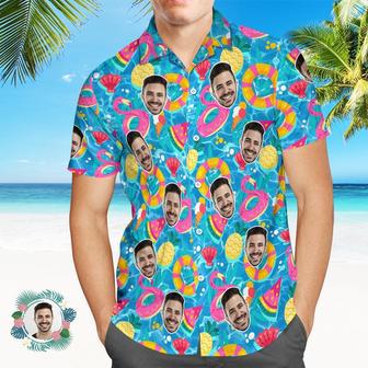 Custom Men's Shirt Face All Over Print Hawaiian Shirt Pool-Floaties | Newhawaiianshirts AU