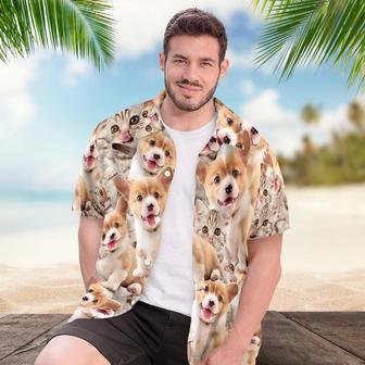 Custom Pet Face Hawaiian Shirt Men's All Over Print Aloha Shirt Two Faces Shirt Gift | Newhawaiianshirts AU