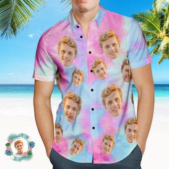 Custom Photo Hawaiian Shirt Beach Vacation Men's Popular Tie Dye All Over Print Hawaiian Beach Shirt Holiday Gift | Newhawaiianshirts AU