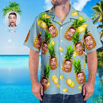 Custom Photo Shirt Men's Hawaiian Shirt Big Pineapple | Newhawaiianshirts DE