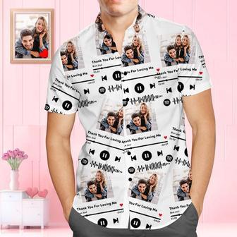 Custom Scannable Spotify Code Hawaiian Shirt Photo Splicing Trend Music Gifts | Newhawaiianshirts CA