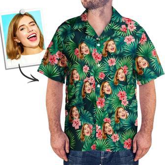 Custom Tropical Shirts Custom Dog Face Hawaiian Shirt Leaves & Flowers Shirt | Newhawaiianshirts AU