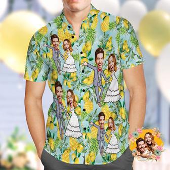 Custom Wedding Hawaiian Shirt Funny Pineapple Couple Face Hawaiian Shirt | Newhawaiianshirts DE