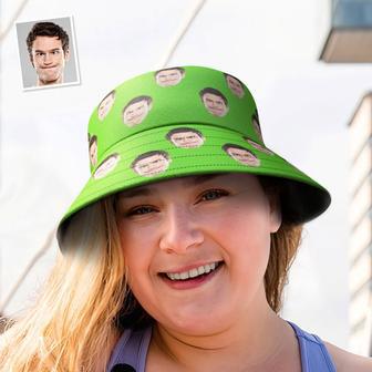 Custom Your Photo Face Summer Extra Large Bucket Hats Fisherman Hat - Green | Newhawaiianshirts UK