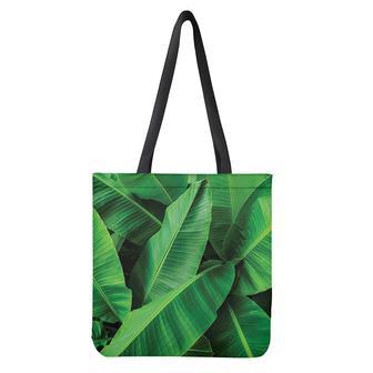 Green Tropical Banana Palm Leaf Print Tote Bag | Newhawaiianshirts UK