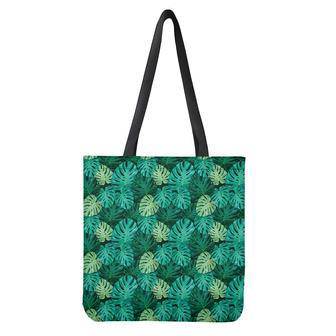 Green Tropical Monstera Pattern Print Tote Bag | Newhawaiianshirts CA