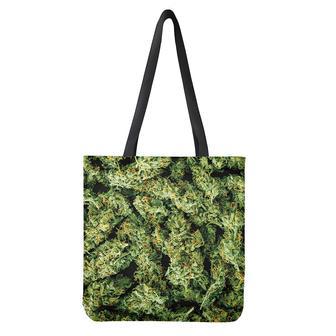 Green Weed Print Tote Bag | Newhawaiianshirts UK