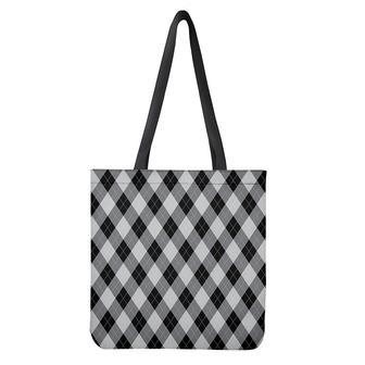 Grey And Black Argyle Pattern Print Tote Bag | Newhawaiianshirts UK