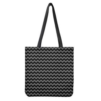 Grey And Black Chevron Pattern Print Tote Bag | Newhawaiianshirts CA