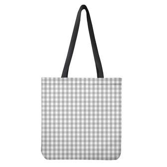 Grey And White Check Pattern Print Tote Bag | Newhawaiianshirts DE