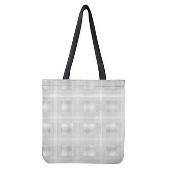 Grey And White Glen Plaid Print Tote Bag | Newhawaiianshirts