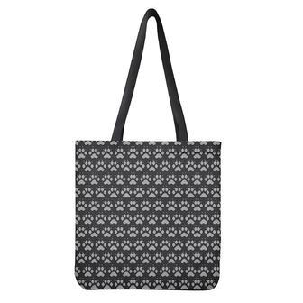 Grey And White Paw Knitted Pattern Print Tote Bag | Newhawaiianshirts DE