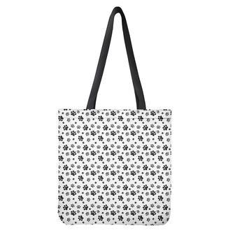 Grey Animal Paw Pattern Print Tote Bag | Newhawaiianshirts CA