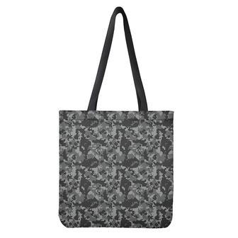 Grey Digital Camo Pattern Print Tote Bag | Newhawaiianshirts