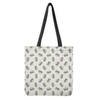 Grey Doodle Sandwich Pattern Print Tote Bag | Newhawaiianshirts DE