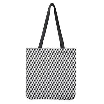 Grey Geometric Cube Shape Pattern Print Tote Bag | Newhawaiianshirts AU