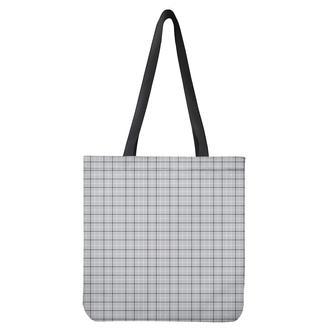 Grey Tattersall Pattern Print Tote Bag | Newhawaiianshirts DE