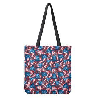 Grunge American Flag Pattern Print Tote Bag | Newhawaiianshirts DE