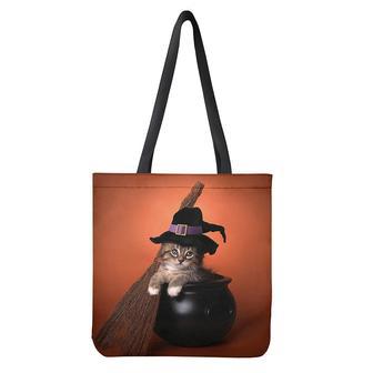 Halloween Cute Witch Cat Print Tote Bag | Newhawaiianshirts AU