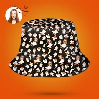 Halloween Gift Custom Bucket Hat Personalized Photo Hat - Ghost | Newhawaiianshirts CA