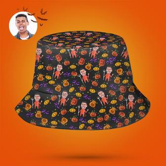 Halloween Gift Custom Bucket Hat Personalized Photo Hat - Pumpkin | Newhawaiianshirts AU