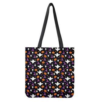 Happy Halloween Ghost Pattern Print Tote Bag | Newhawaiianshirts